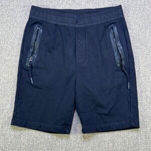 Diesel Mens Black Cotton Fleece Sweat Shorts Medium Cargo Pocket Zip Pockets